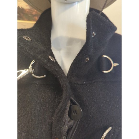 Talbots Wool Mohair Coat Womens Size 6 Black Toggle Front Button Jacket - Picture 7 of 11